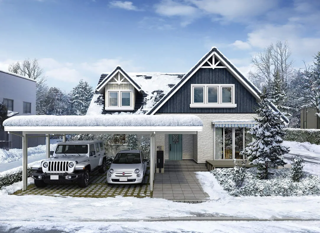 ジーポート魅力☆★ 雪国・新潟でも安心の折半カーポート!